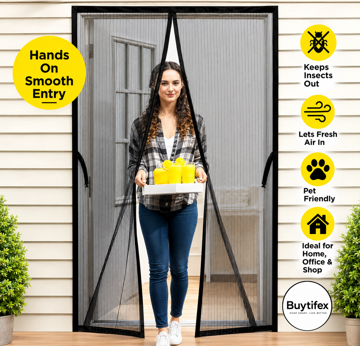 Polyester Magnetic Mosquito Net for Door